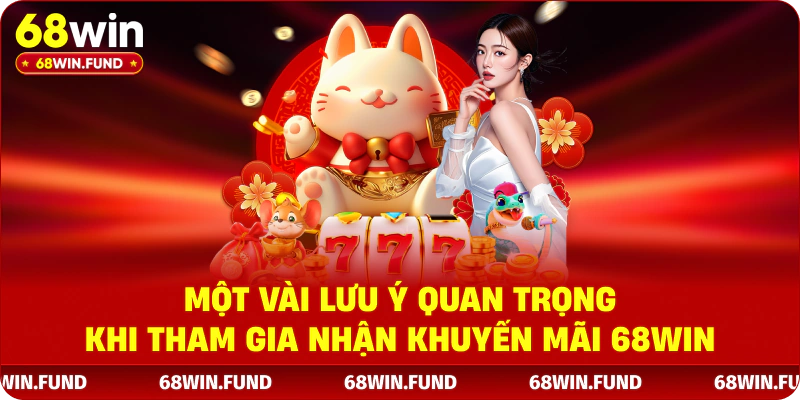 Một vài lưu ý quan trọng khi tham gia nhận khuyến mãi 68WIN
